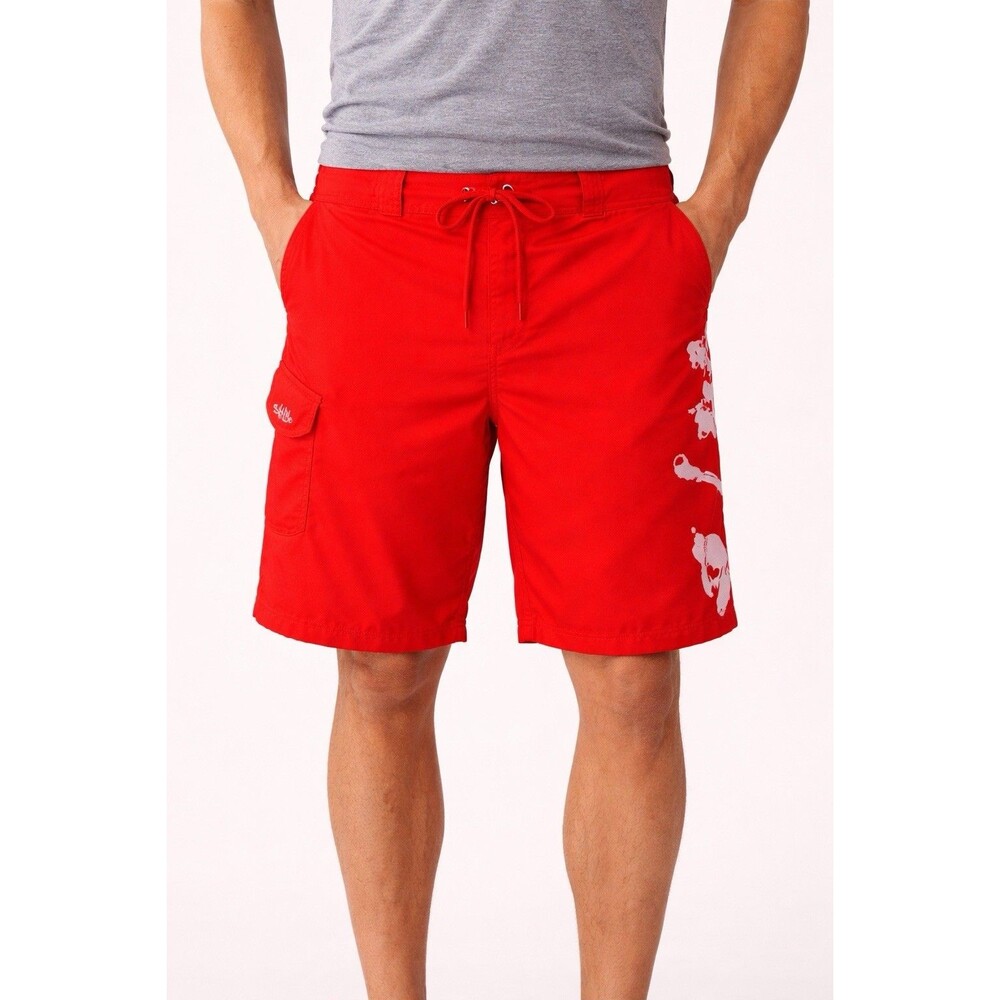 Salt Life Surf Swim Board Shorts Trunks Red Skull Graphic Size 38